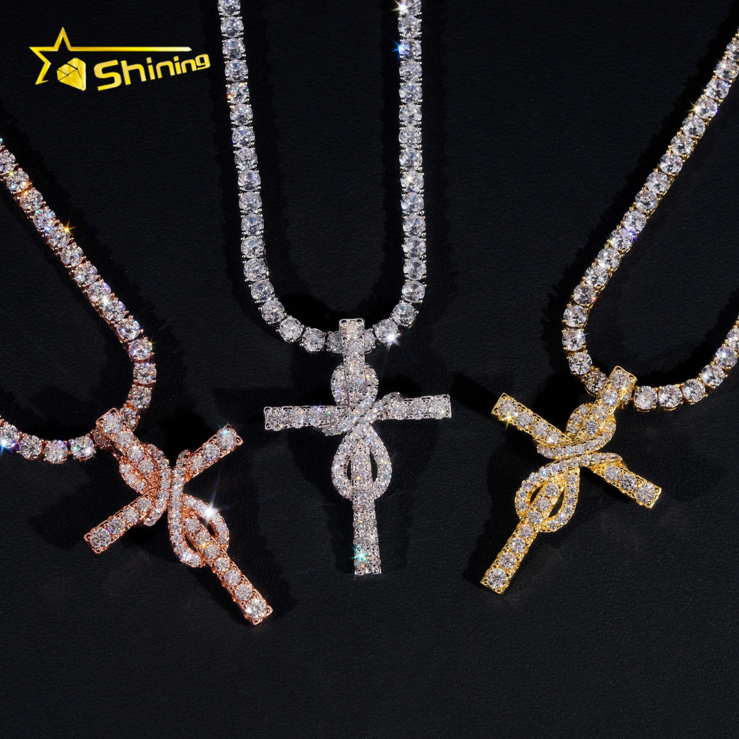 925 Sterling Silver Jewelry New Arrivals Hip Hop VVS Diamond Iced Out Moissanite Cross Pendant