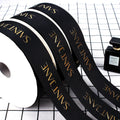 Wholesale Custom Logo Polyester Gold Foil Cintas Satin Ribbon for Packing Decoration