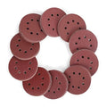 5inch 125mm 8holes Flocking Sanding Disc Alumina Manufacturer Direct Red Sandpaper Disk
