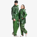 New PVC Film Olive Green Unisex Split Waterproof Windproof Free Size Hiking Camping Work Protection Raincoat Suit