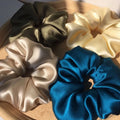 Oversized Silk Thick Elastic Extra Large Black Big Real Silk Scrunchies for Women