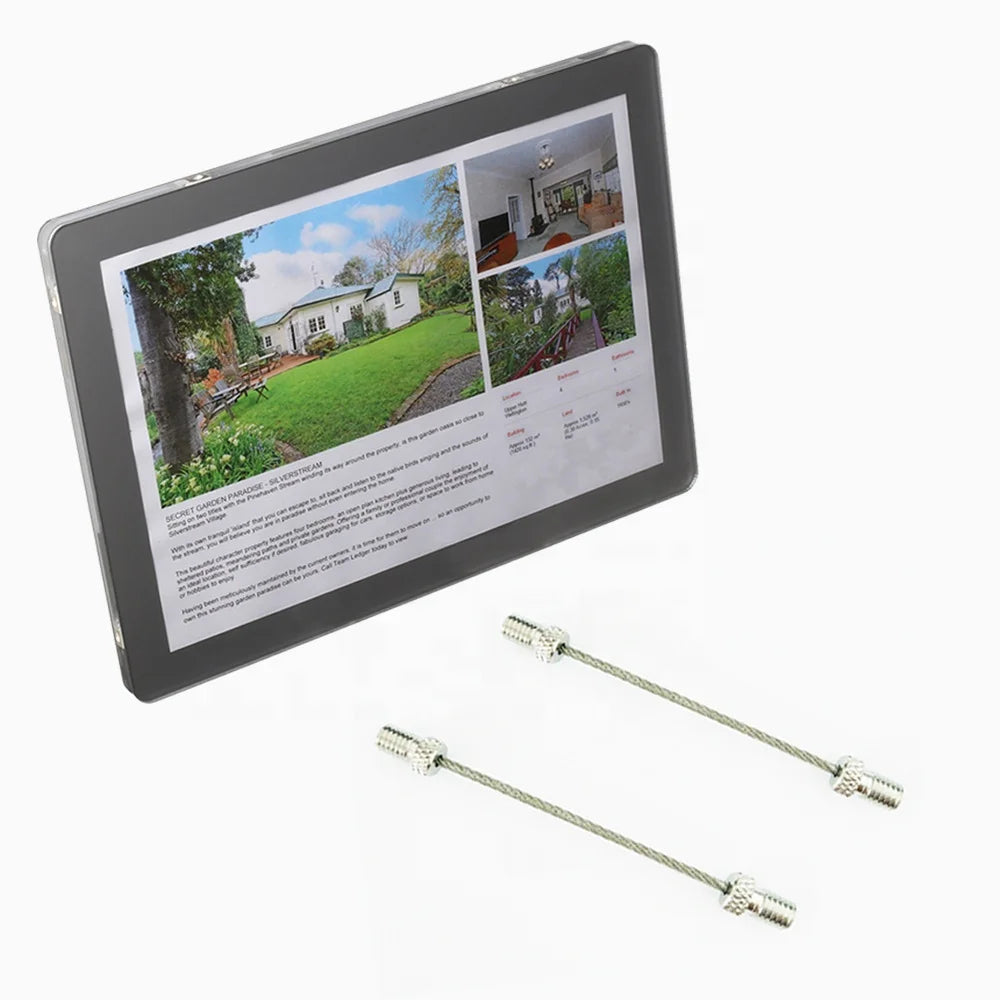 Real Estate Agent Glass showcase Screen Design Led Light Listing Card Cable Kit A2 Used Acrylic Window Display Menu Board
