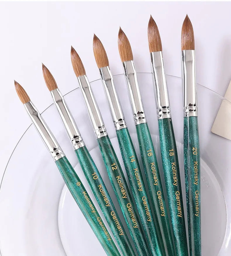 Professional Kolinsky Acrylic Nail Brush Acrylic Handle Kolinsky Brush for Nails 100% Kolinsky Acrylic Nail Brush