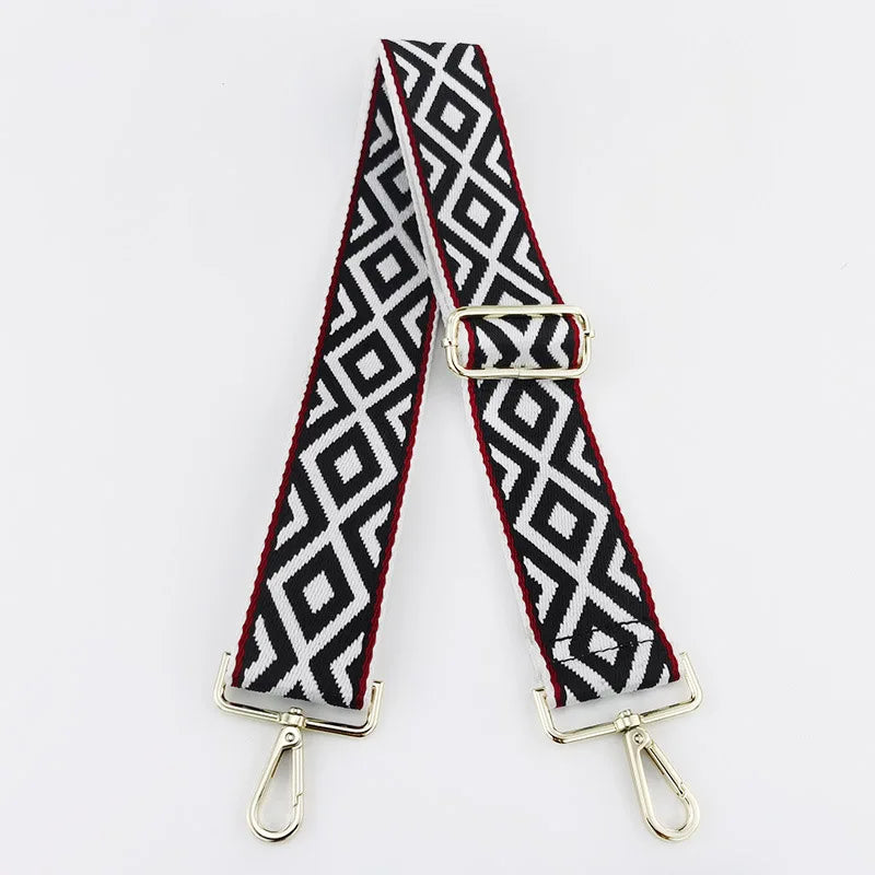Meetee B-S1134 5cm Simple Jacquard Totem Rhombus Color Webbing Messenger Bag Shoulder Strap