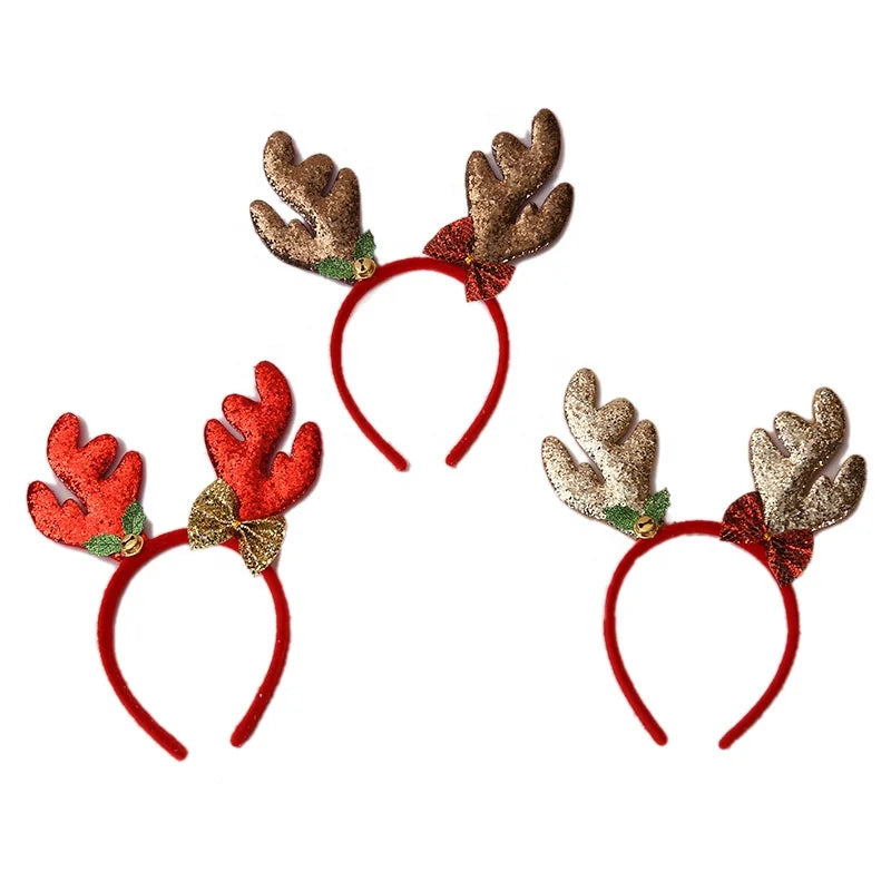 Nice Sequins Christmas Headbands for Children Santa Claus Snowman Antlers Head Hoop Women Girls Christmas Tree Antlers Hair Hoop