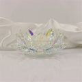 Glass Lotus Flower Candle Holderlotus Shaped Candlestick Clear K9 Crystal 100mm Diameter Home Decoration Cube Bowl 1 Color 350g