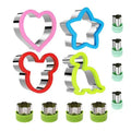 Hot Sales Fruit &Vegetable Sandwich Cutter 12pcs/set  Cookie Cutter Stainless Steel Cake Tools Bento Accessories