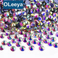 Oleeya Factory Wholesale A4 Grade Crystal AB Colors Hotfix Rhinestones Big Pack for Garment Dress Accessories