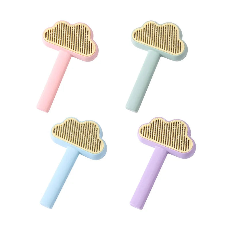Cloud Pet Hair Removal Brush Self-Cleaning Pet Grooming Comb for Dogs Cats Shedding Hair Clean Cat Hair Removal Brushes