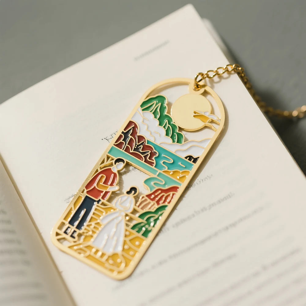 Wholesale Custom 2D 3D Logo Bookmarks Antique Gold Silver Zinc Alloy Metal Book Mark with Letter Enamel Design for Books