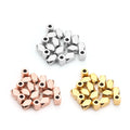 18k Gold Cube Charm Beads Wholesale Stainless Steel 6*4mm Simple Design Oval Spacer Beads Necklace Bracelet Making