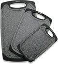 OWNSWING Plastic Cutting Coards for Kitchen 3-Piece Cutting Board Set Dishwasher Safe Juice Grooves With Easy-Grip Handles