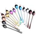 Dishwasher Safe Eco-Friendly Food Grade Stainless Steel Coffee Dessert Long Handle Ice Spoon Korean Gift Set