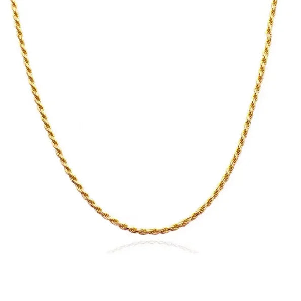 FUAMAY Silver 925 18k Rope Gold Chain Twist Necklace Basic Rope Chain Necklace