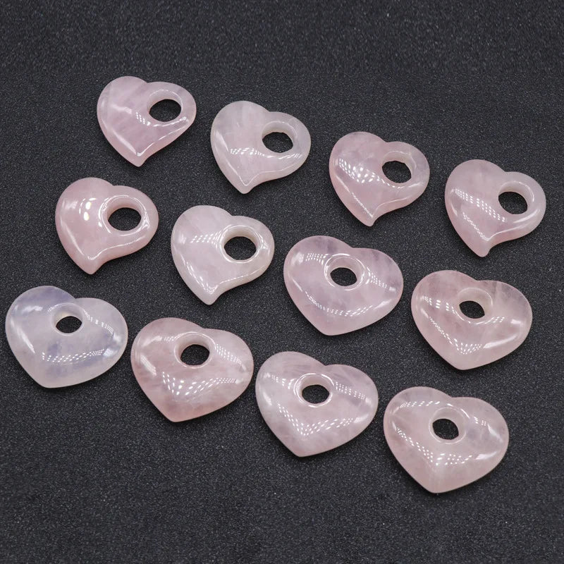 Diy Wholesale Mixed Crystal Heart Pendant Charm Pendant Gemstones Pendants Wholesale Crystals