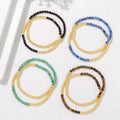 18K Gold Plated Beaded Bracelets Women Multicolor Natural Stone Fine Bangle Wholesale Fashion Party Friendship Gifts