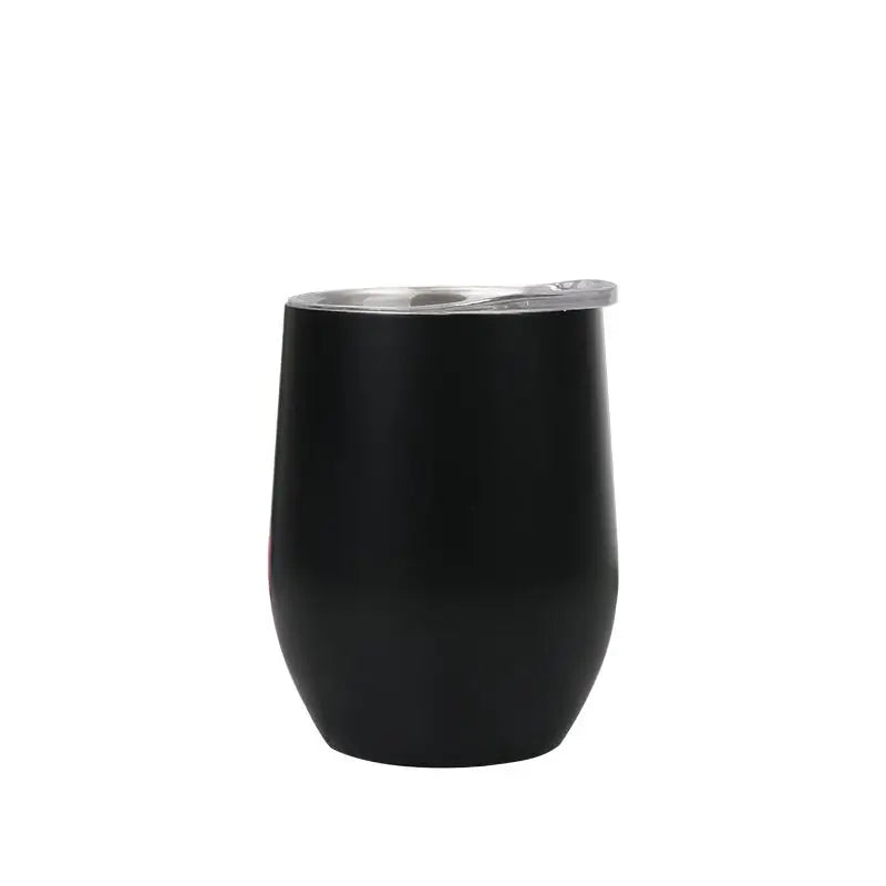 Portable Camping Travel Mugs Eggshell Cup Insulated Stainless Steel Coffee Mug With Lid Spillproof Lid Black-style