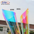 Shopping Mall Commercial Office Building Colorful Self Adhesive Decoration Sticker Glass Window Tint Rainbow Dichroic Film