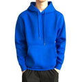 New Fashion Men Autumn Winter Hoodies Street Long Sleeve Loose Solid Color Casual Blouse Fleece Tops White Hoodies