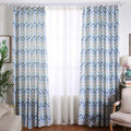 Manufacturers Wholesale Modern Nordic Style Geometric Wave Pattern Printed Curtains Fashion Living Room Printed Curtains