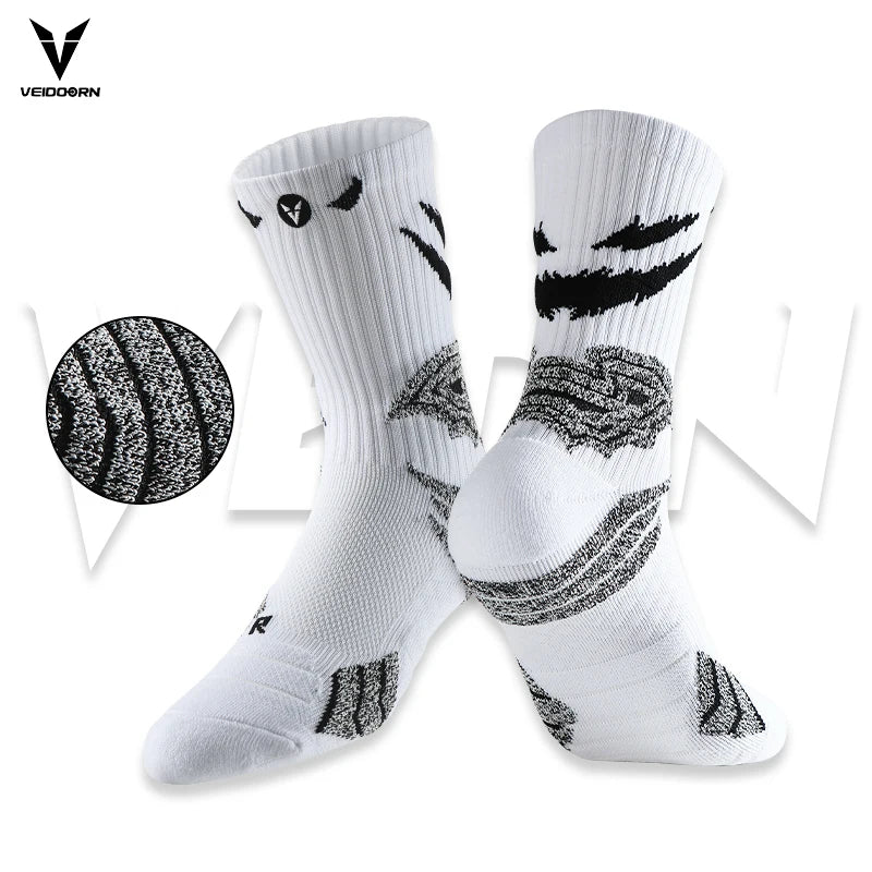 Professional Athletes' Basketball Crew Socks Thick Non-Slip Dry Fit Support Ankle Cushioning Autumn Compression for Bottom