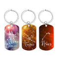 Fashion Custom Dog Tag Stainless Steel Horoscope 12 Zodiac Sign Keychain for Gift