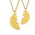 DAIHE Fashion Fitness Gym Couple Broken Dumbbell Barbell Necklace 18k Gold Plated Stainless Steel Choker Necklace