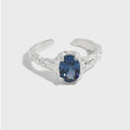 New Simple Design 925 CZ S925 Irregular Sterling Silver Rings Adjustable Finger 925 Silver Ring for Women JT653