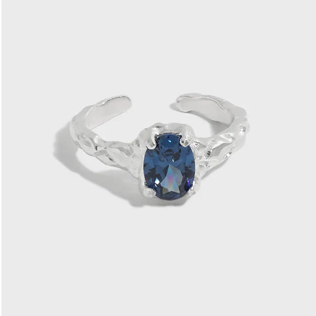 New Simple Design 925 CZ S925 Irregular Sterling Silver Rings Adjustable Finger 925 Silver Ring for Women JT653