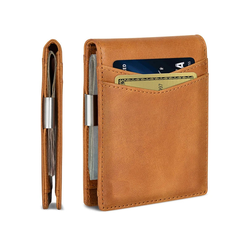 PU Leather RFID Blocking Credit Card Wallet Slim Front Pocket Security Wallet