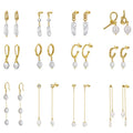 BGPE1 RINNTIN 925 Sterling Silver 14K Gold Plated White Cultured Freshwater Pearl Dangle Drop Earrings Jewelry for Women Girls