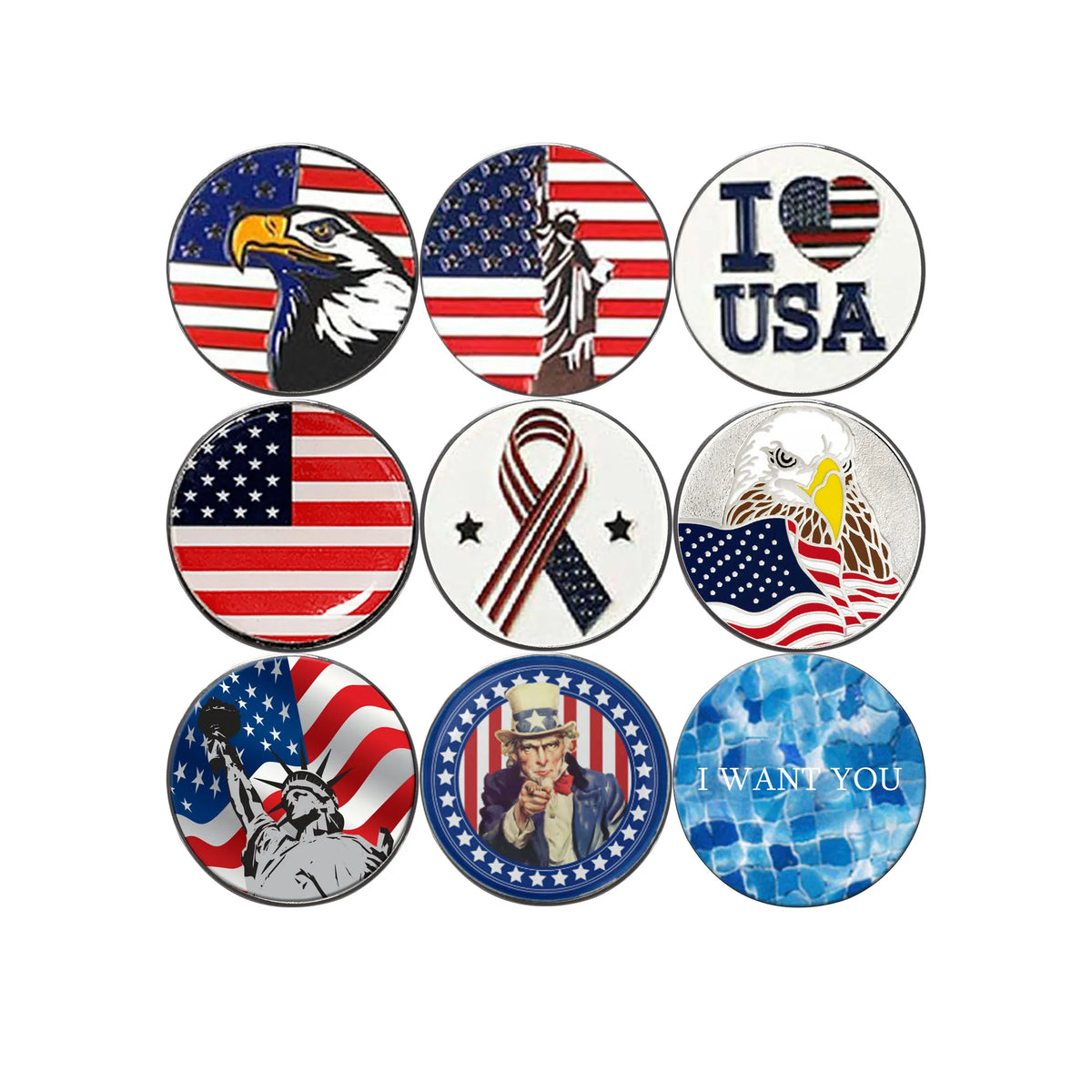 American Style Custom Logo Quality Mental Golf Ball Marker