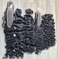 Cambodian 100% HD Closure Frontal Deep Wavy Burmese Kinky Curly Raw Hair Bundles High Quality Human Hair Extensions