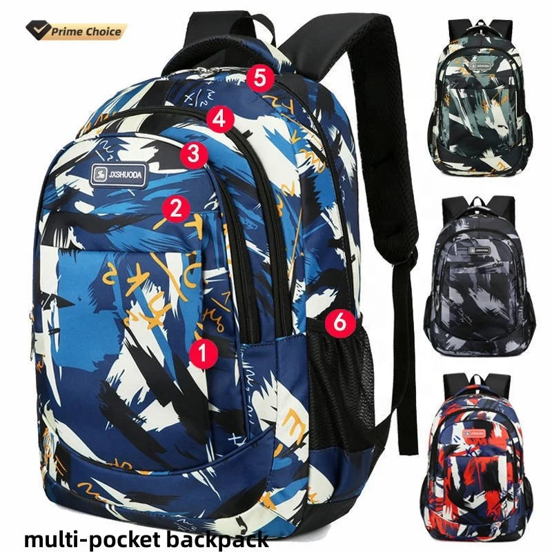 New Custom Printing Outdoor Travel Business Casual Backpack Sport Bag Large-capacity Student Backpack School Bag for Teenager