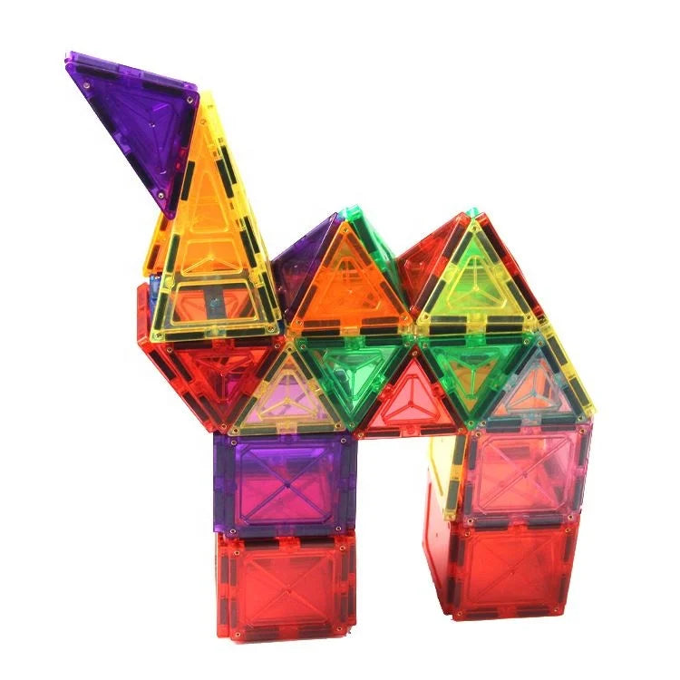 ZBOND Magnetic ABS Plastic 32-Piece Animals & Nature Building Blocks Tiles Construction Set Educational Toy for Kids