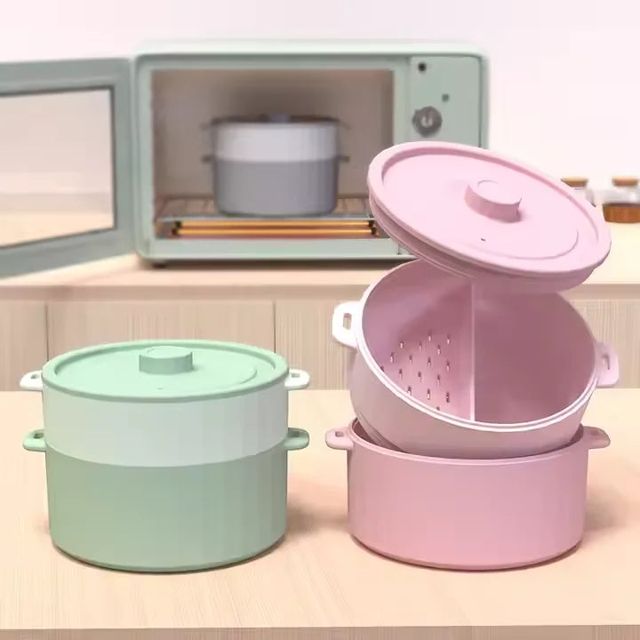 2025 New Arrivals Safe Microwave Steamer Basket Vegetable Food Steamers Lazy Silicone Vegetable Steamer