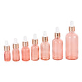 Rose Gold Glass Dropper Bottles 5/10/15/20/30/50/100ml Essential Oil Serum with Screen Printing