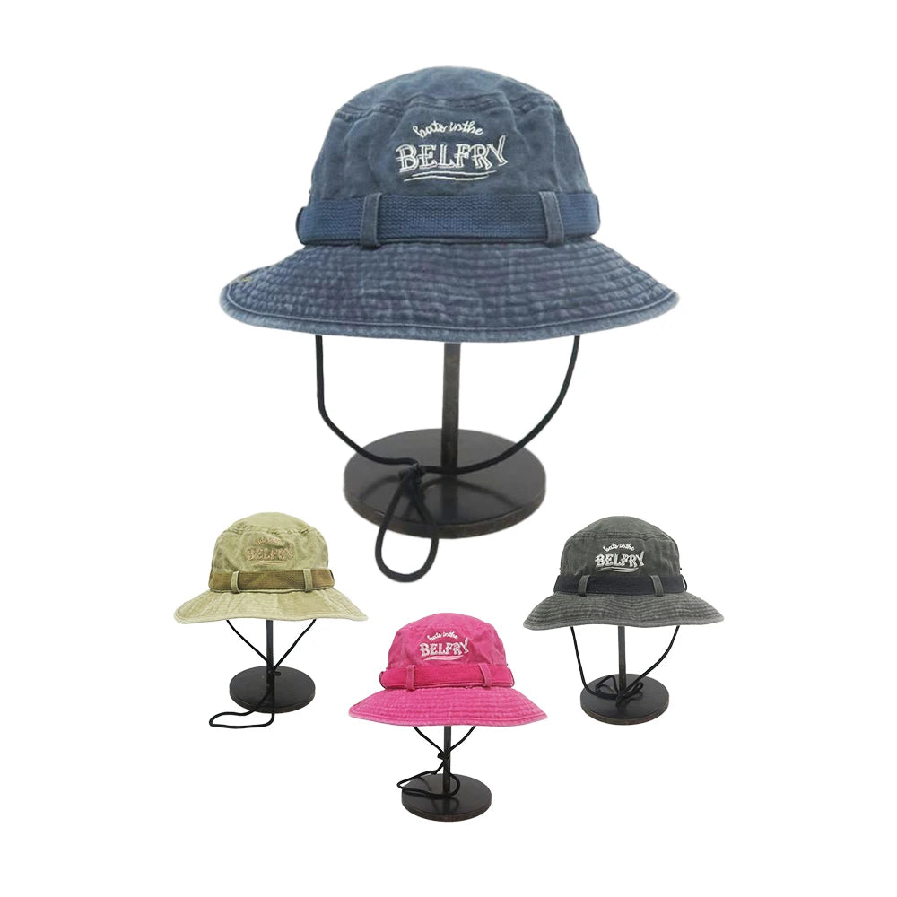 Wholesale Custom Denim Bucket Hat UV Protection Outdoor Ski Fishing Wide Brim Embroidered Logo Four Seasons for Men Women