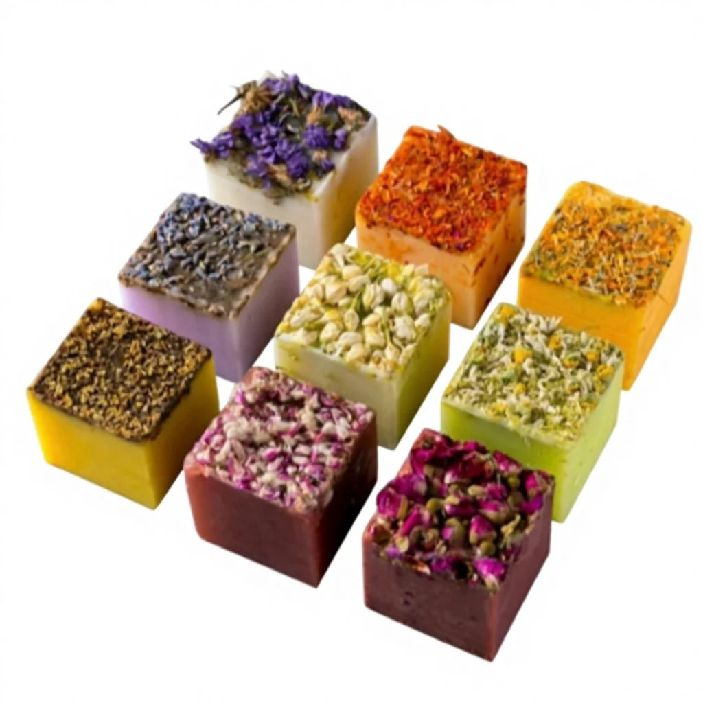 Custom Factory Price Facial Body Cleaning Pure Soap Dried Flower Bath  Bar Organic Petal Natural Whitening Handmade Soap