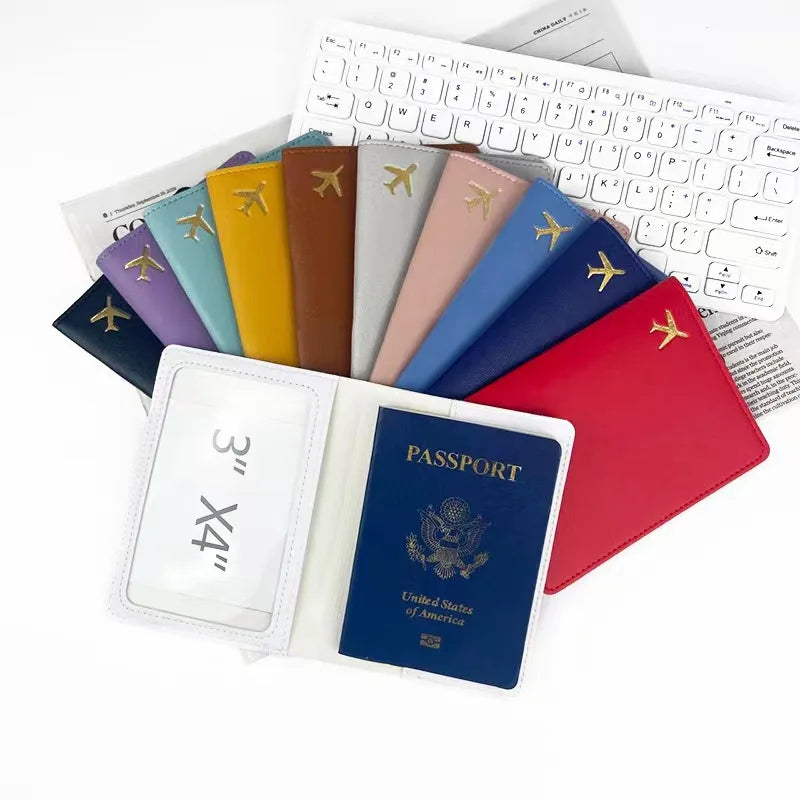 Waterproof PU Leather Passport Case Durable PU Credit Card Holder for Traveler Portable Passport Protective Cover