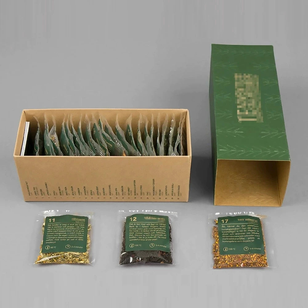Customized Tea Gift Box with Special Paper Embossing Pull-Out Packaging Box and Printing.