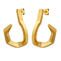 Simple Fashion Gold Plated Jewelry J Shape Stud Earrings for Women