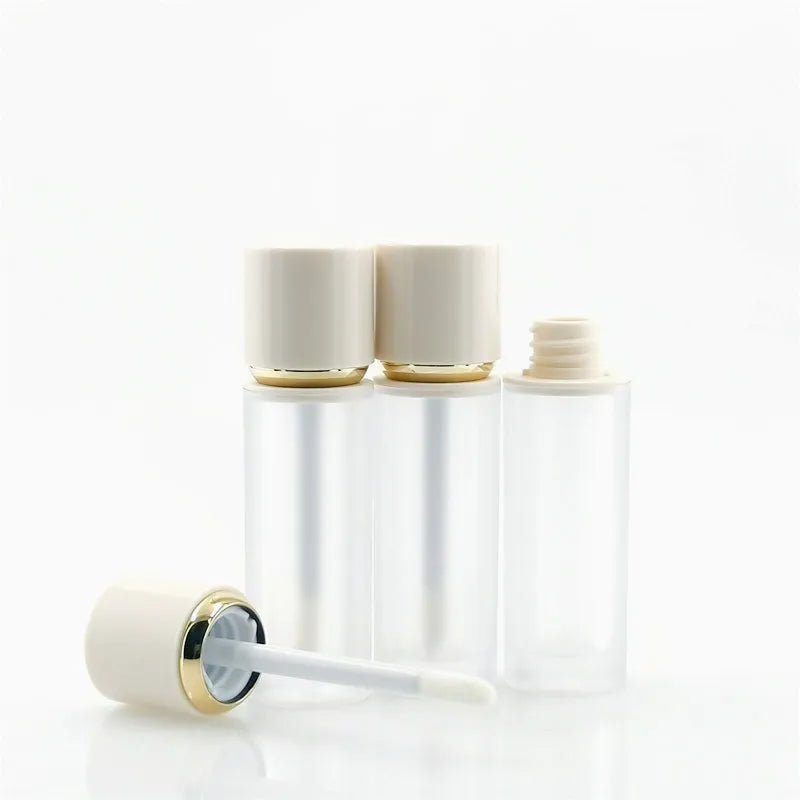 Makeup Packaging Wholesale 4ml Yellow Cap Frosted Lipgloss Bottle Empty Lip Glaze Tube