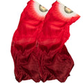 Red Gradient Long Fan With Silk for Oriental Dancing Hand Performance Prop