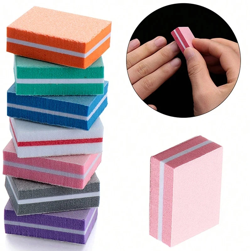 Colorful Professional Mini Nails Art Buffer File 100/180 Sandpaper Manicure Tips Care File Sanding Polishing Accessories Tools