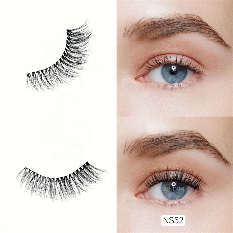 OEM ODM Clear Band 3D Silk Fiber Cruelty-Free Custom Logo False Eyelashes Cat Eye Effect Europe Lashes Fox Eyelashes