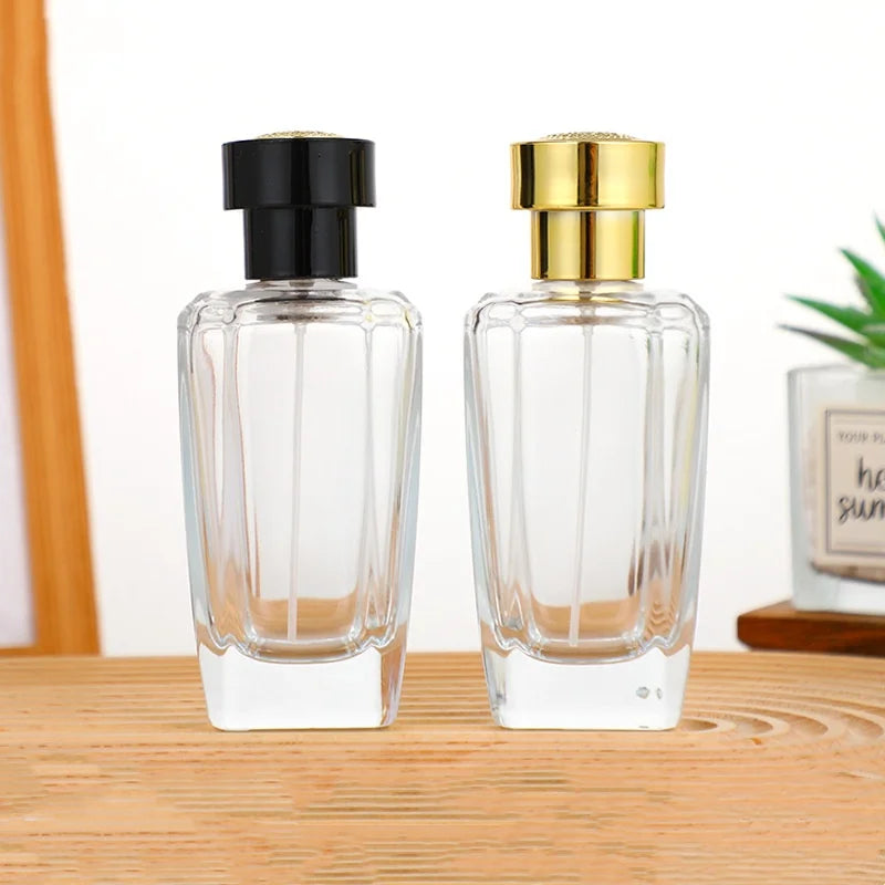 100ml Tall Perfume Glass Bottle  Unique Transparent Empty  Spray Glass Luxury  Crimp Perfume Bottle