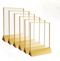 Acrylic Menu Sign Holders With Gold Border 12.7 X 17.78 cm Logo Holder Frame for Restaurants