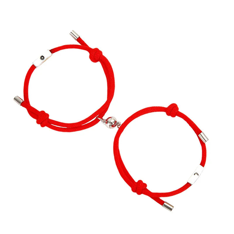 2022 New Romantic Popular Adjustable  Magnetic Couple Bracelet Simple Sun Moon Matching Couples Bracelets