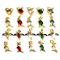 CZ8501 Tiny 18k Gold Cz Micro Pave Dinosaur Pterosaur Pterodactyl Charms Fashion Jewelry Brass Small Cz Dinosaur Dino Charms